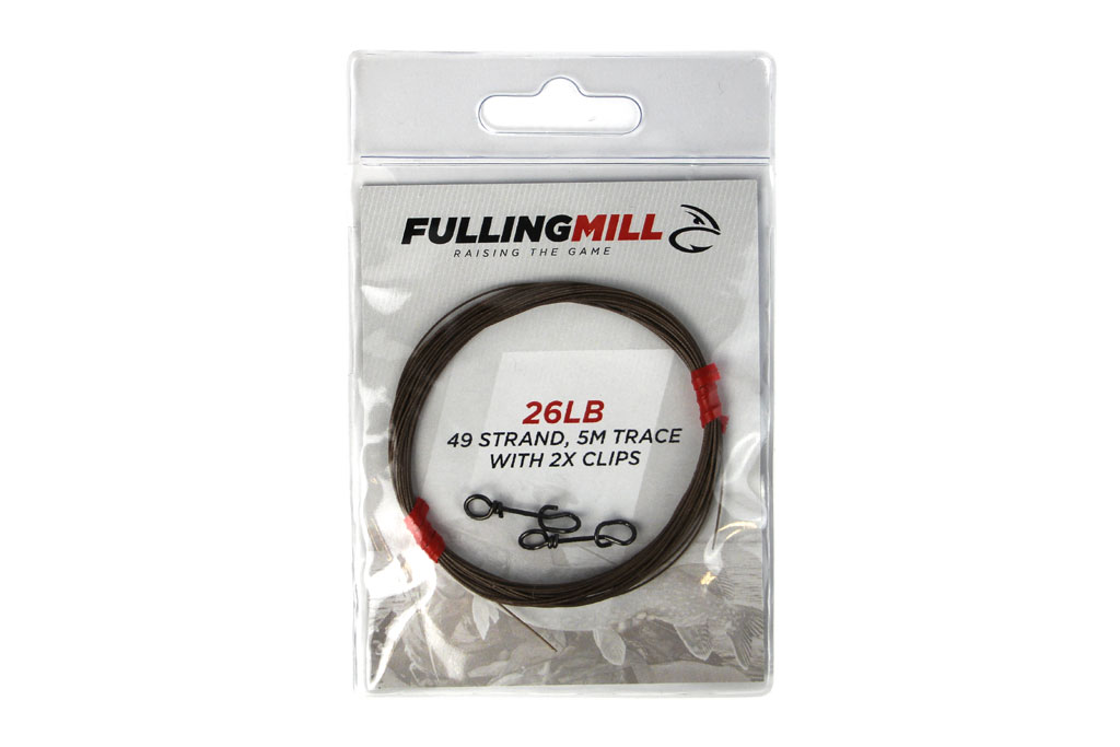 fulling Mill 26 lb wire trace tippet.