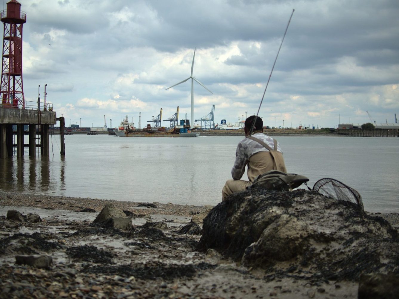 Scouting an area of the Thames for mullet.